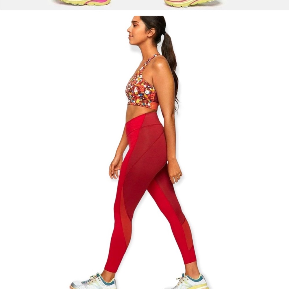 Outdoor Voices Red Leggings High-Waisted Athletic Wear
